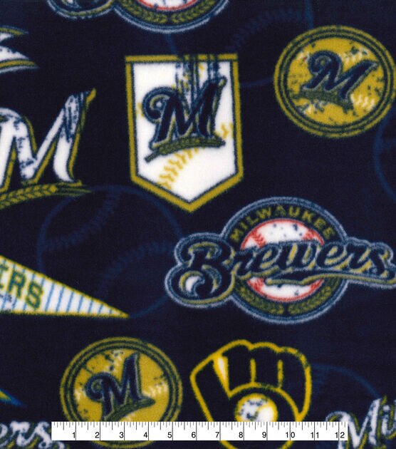 Fabric Traditions Milwaukee Brewers Fleece Fabric Vintage