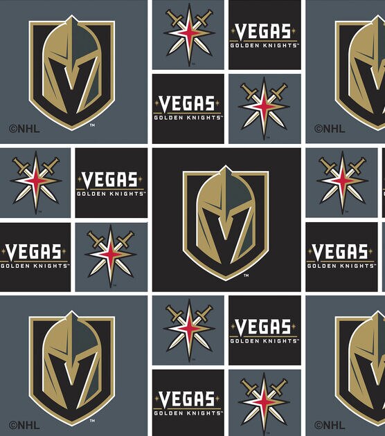 Vegas Golden Knights Cotton Fabric Block