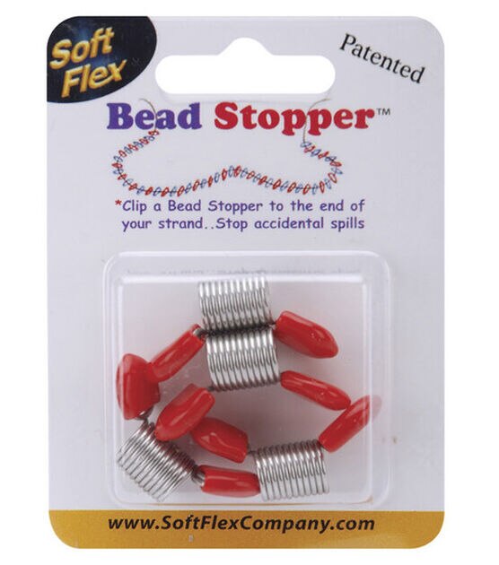 Bead Stoppers 4 Pkg Plastic Topped Metal, , hi-res, image 1