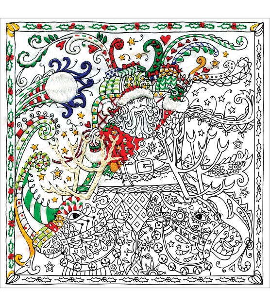 Design Works 10" Santa Zenbroidery Stamped Embroidery Kit, , hi-res, image 2