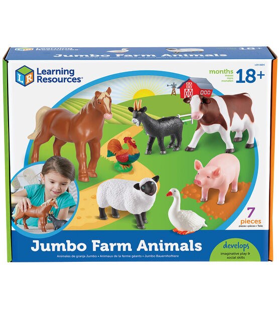 Learning Resources 7ct Jumbo Farm Animals Kit