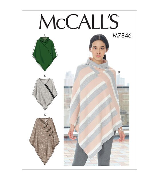 McCall's M7846 Size XS to XL Misses Ponchos Sewing Pattern, , hi-res, image 1