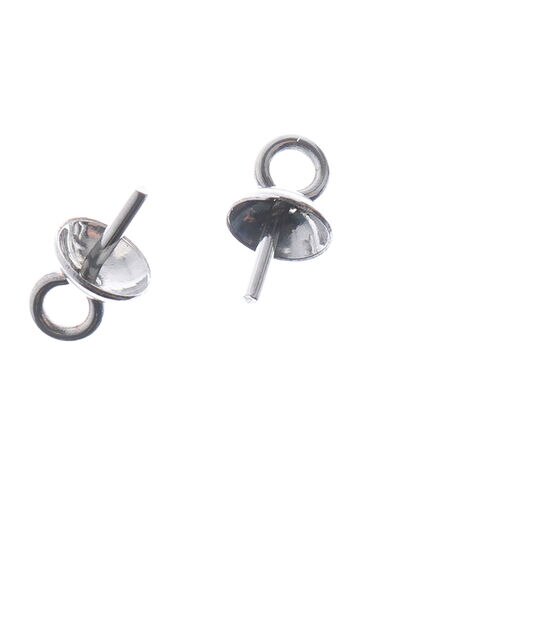John Bead Stainless Steel Bail Pin w/Cup 7x4mm 20pcs, , hi-res, image 2
