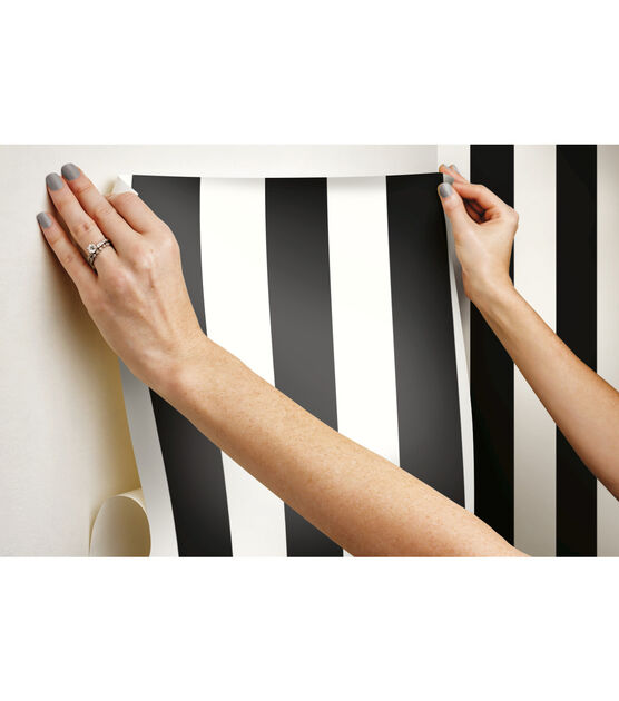 RoomMates Wallpaper Black Awning Stripe, , hi-res, image 11