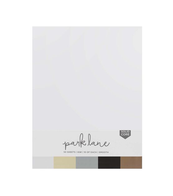 50 Sheet 8.5" x 11" Neutral Solid Core Cardstock Paper Pack by Park Lane
