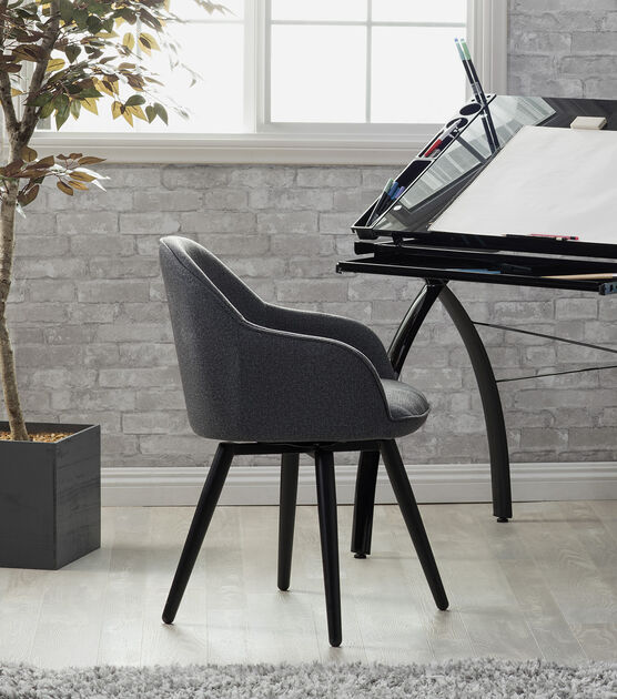 Studio Designs Dome Swivel Arm Chair Charcoal & Black, , hi-res, image 2