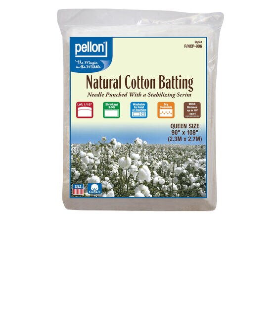 Pellon Nature's Touch Cotton Batting 90"x108"
