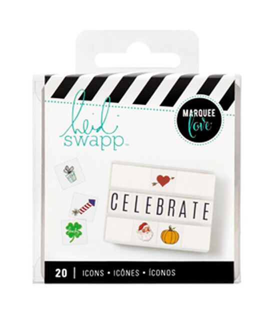 Heidi Swapp Lightbox Inserts 20/Pkg-Holiday Icons