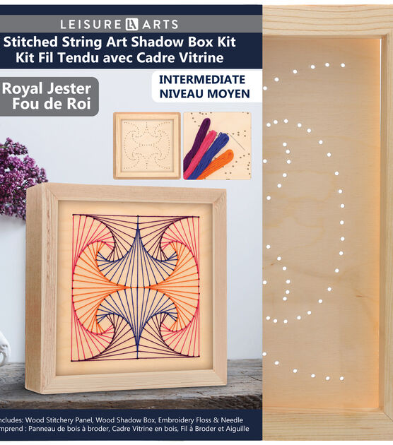 Leisure Arts 11 Royal Jester Wood Stitching Kit With Shadow Box