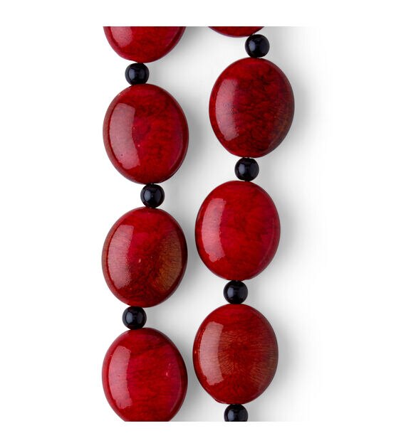 6" Red Oval Marble & Acrylic Bead Strands 2pk by hildie & jo, , hi-res, image 3