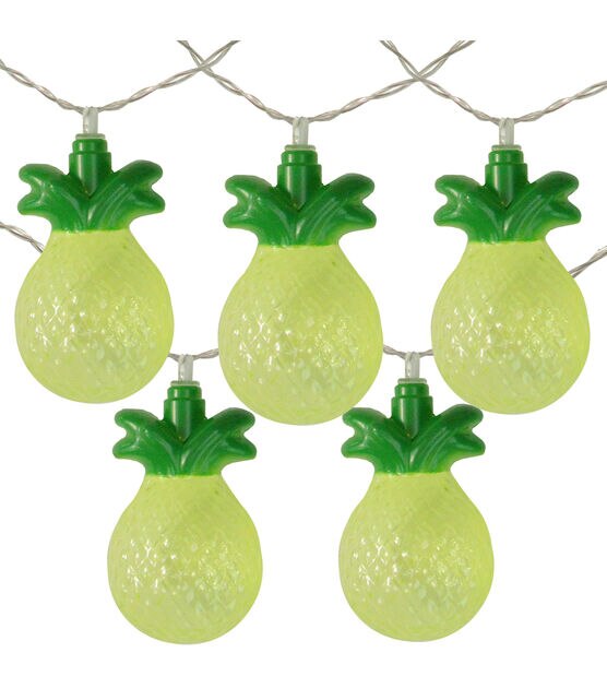 Northlight 10-Count Green Pineapple LED String Lights - 4.5ft Clear Wire