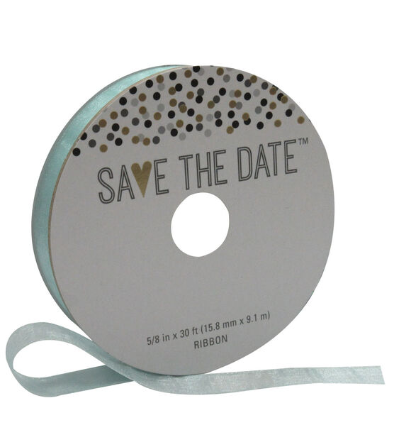 Save the Date 5/8'' X 30' Ribbon Blue Sheer