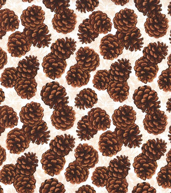 Fabric Traditions Pinecones Christmas Glitter Cotton Fabric, , hi-res, image 2