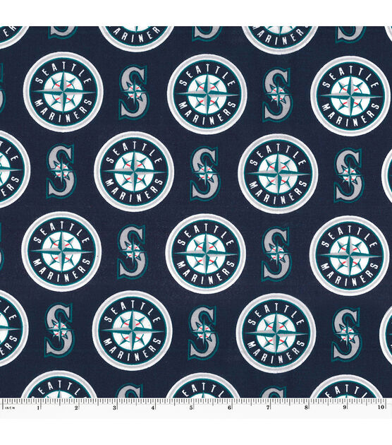 Fabric Traditions Seattle Mariners Cotton Fabric Logo
