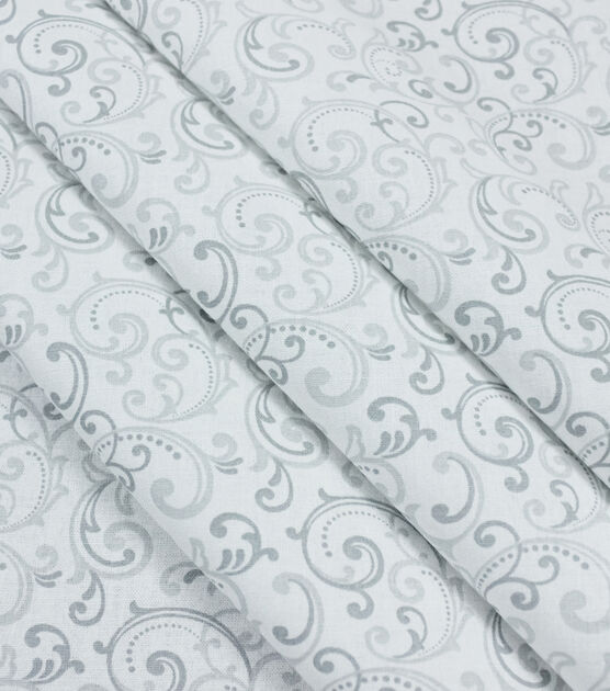 Dotted Scrolls Quilt Metallic Cotton Fabric by Keepsake Calico, , hi-res, image 2
