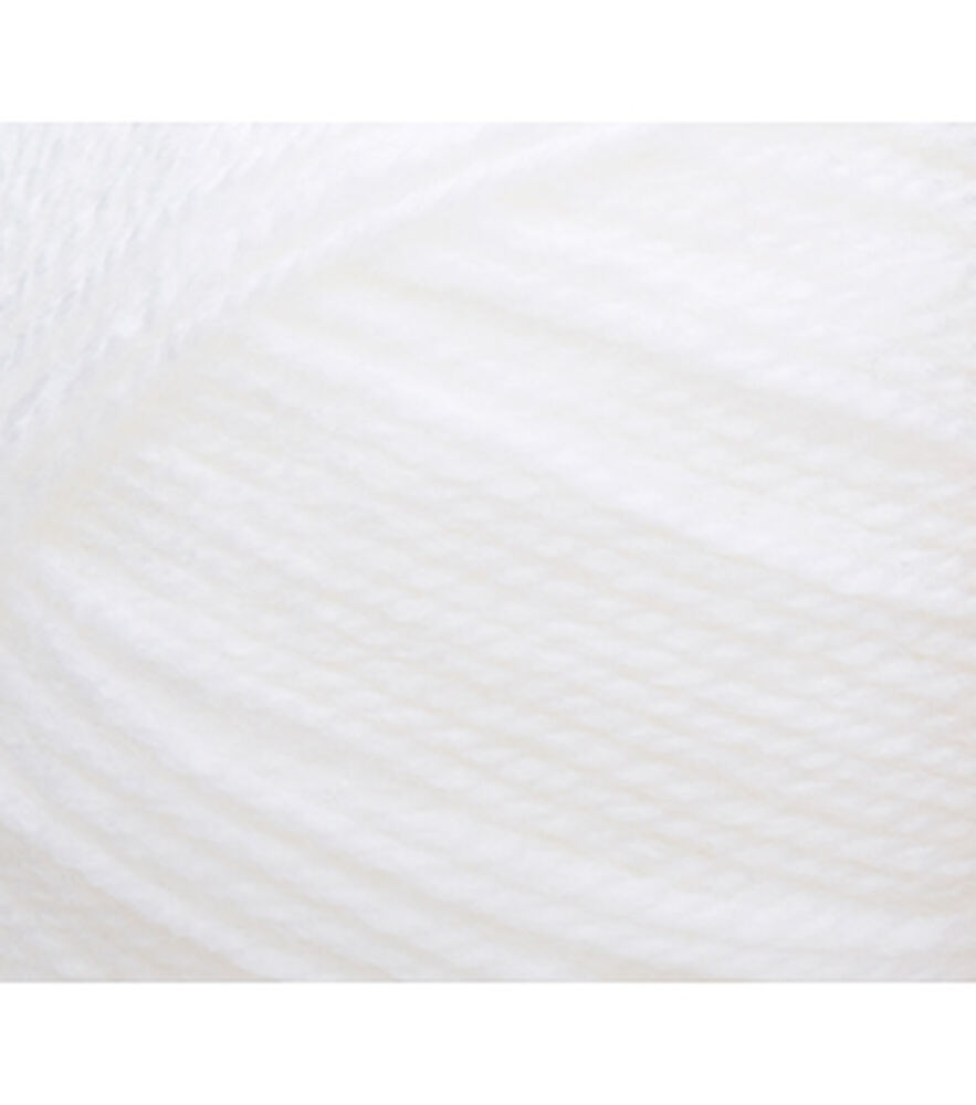 Lion Brand Baby Soft Light Weight Acrylic Blend Yarn, White, swatch, image 1