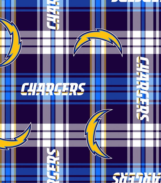 Fabric Traditions Los Angeles Chargers Fleece Fabric Plaid