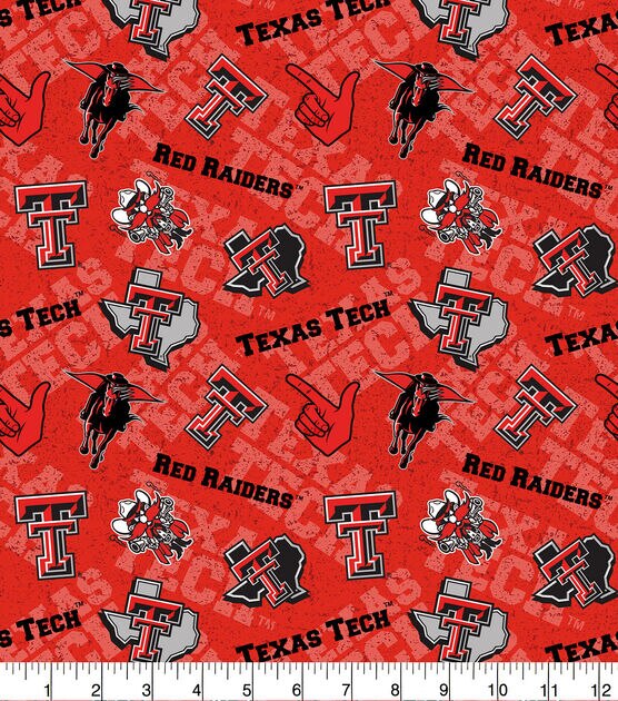 Texas Tech University Red Raiders Cotton Fabric Tone on Tone