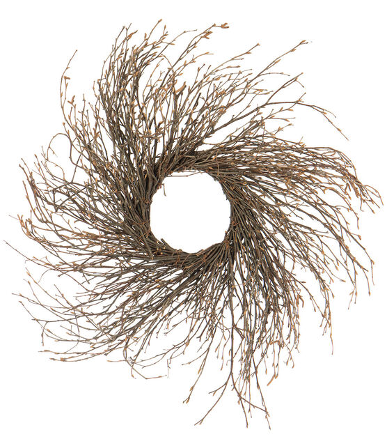 24" Natural Wispy Wreath Natural by Bloom Room
