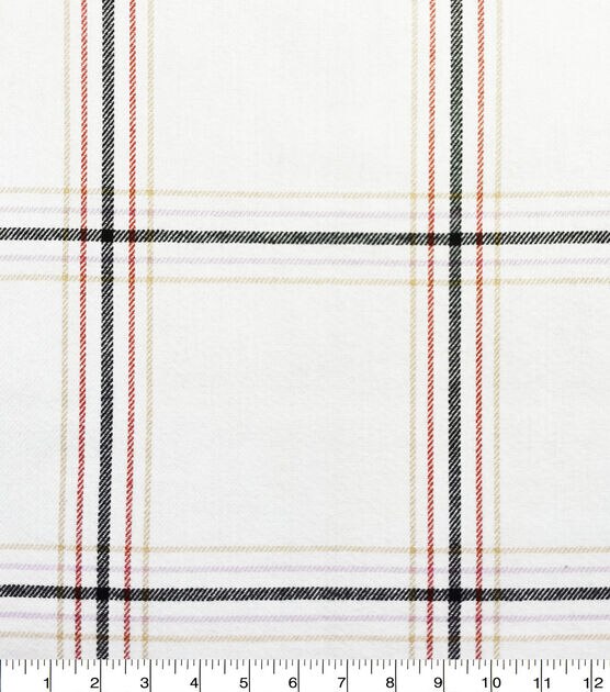 White Grid Plaid Sherpa Fabric, , hi-res, image 3