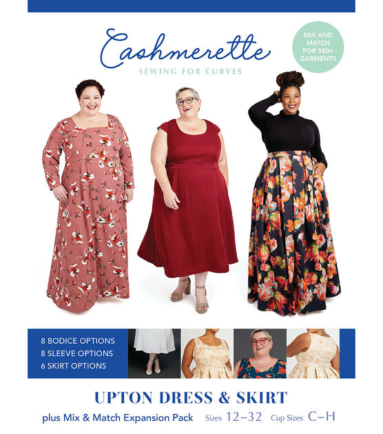 Cashmerette Size 12 to 32 Women's Upton Dress & Skirt Sewing Pattern