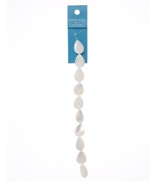 7" Teardrop Mother Of Pearl Shell Bead Strand by hildie & jo