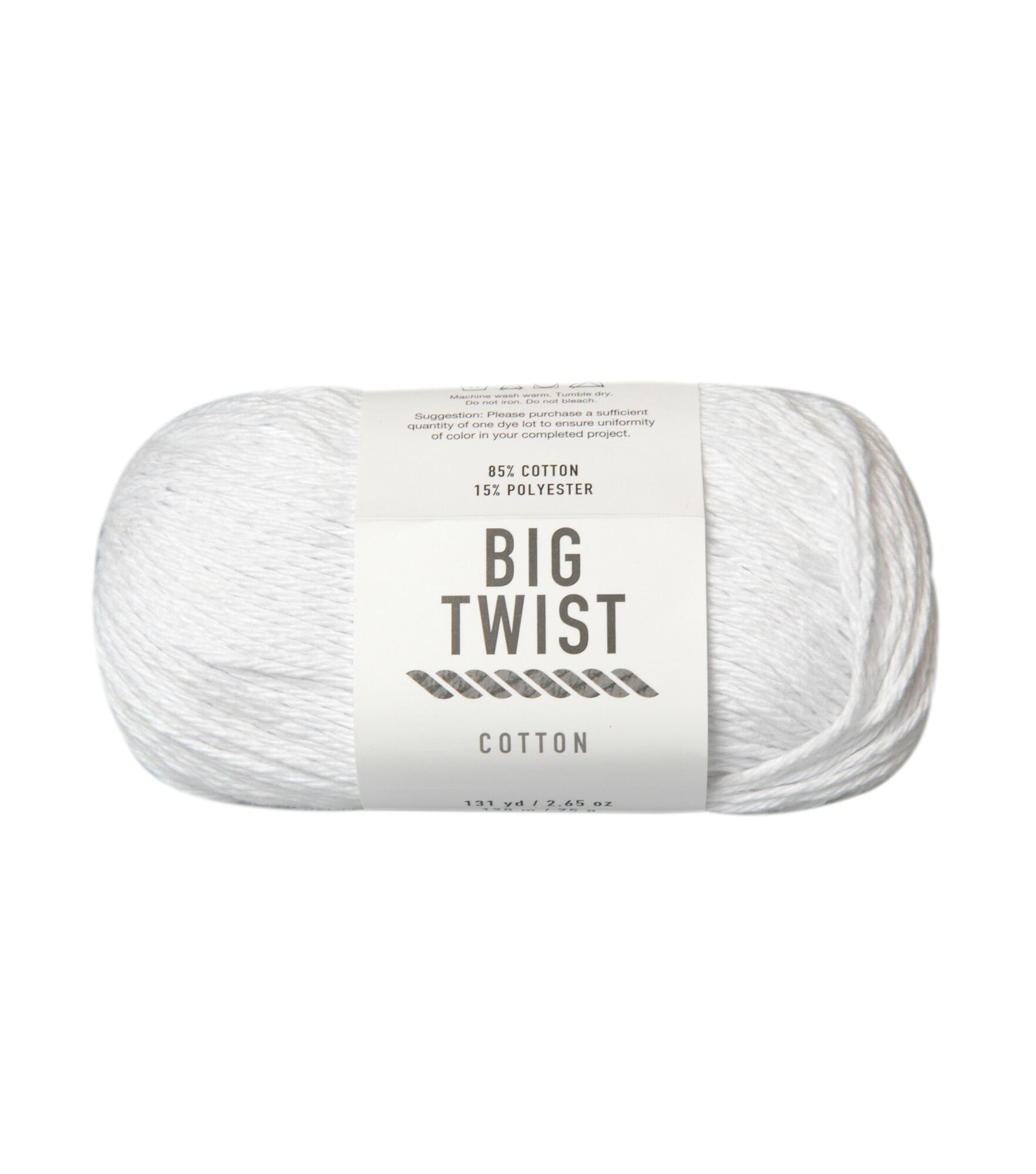 Worsted Cotton Blend 96-131yds Yarn by Big Twist, White, hi-res