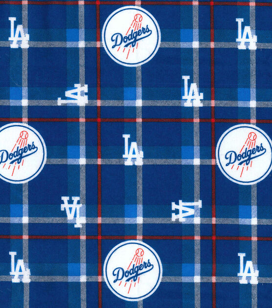 Fabric Traditions LA Dodgers Flannel Fabric Plaid