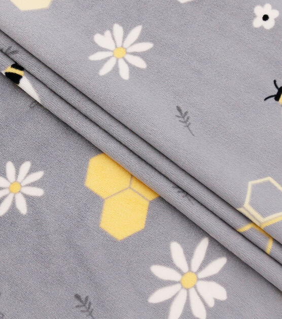 Geometric Bees Nursery Soft & Minky Fabric by Lil' POP!, , hi-res, image 2