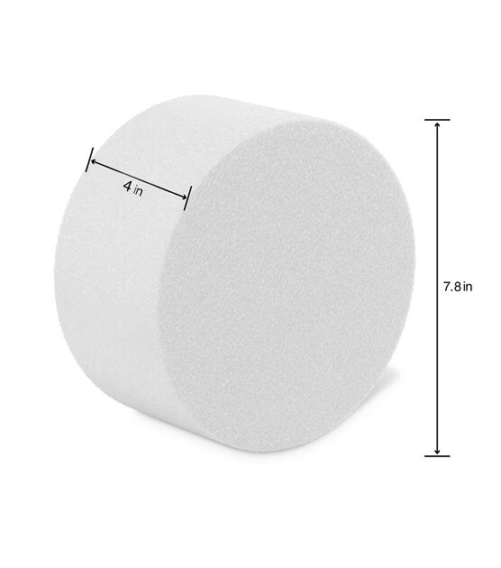 FloraCraft 4" x 8" White CraftFoM Round Cake Form, , hi-res, image 3