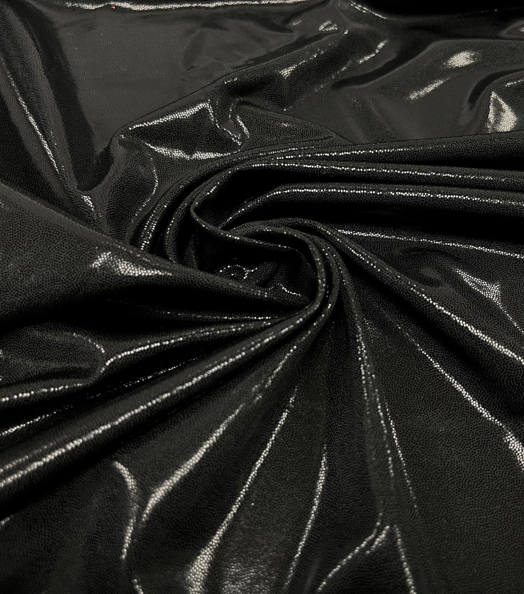 Swim & Dance Knit Mystique Fabric, Black Black, hi-res