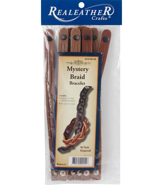Realeather Crafts 9''x0.5'' Mystery Braid Bracelet Kit