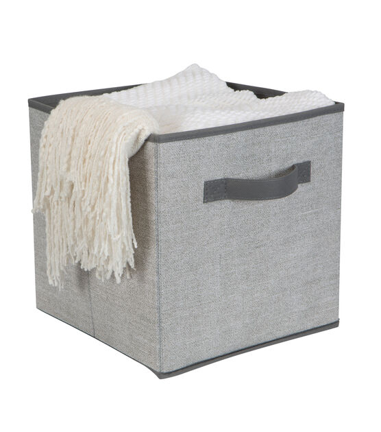 Simplify 12" Heather Gray Collapsible Storage Cube, , hi-res, image 2