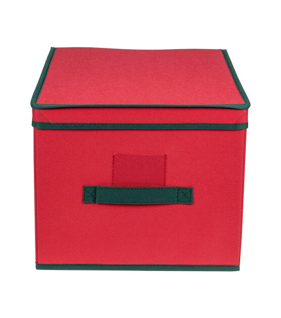 Northlight 16" Red and Green Collapsible Christmas Decor Storage Box