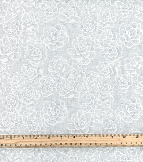 Pearlescent White Succulent Quilt Cotton Fabric by Keepsake Calico, , hi-res, image 2