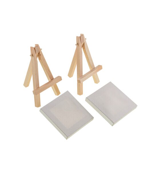 Hello, Artist! Party Pack Mini Canvas With Easel 4pc, , hi-res, image 9