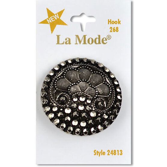La Mode 1 1/2" Core Antique Silver Shank Button