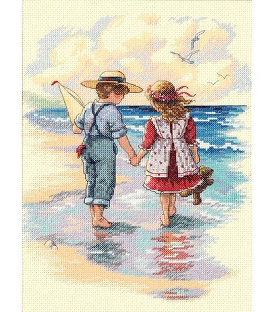 Dimensions 9" x 12" Holding Hands Counted Cross Stitch Kit