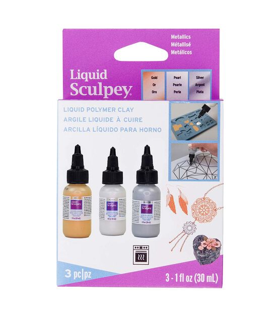 Sculpey 3oz Metallics Liquid Polymer Clay 3pc