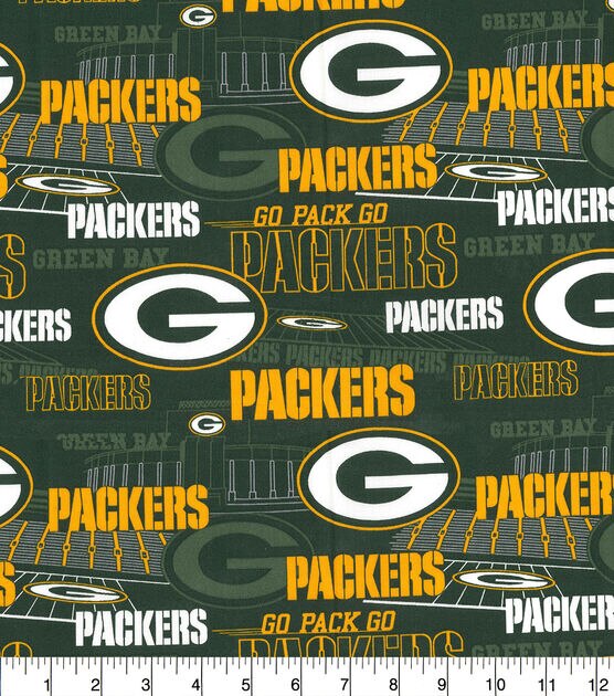 Fabric Traditions Green Bay Packers NFL Stadium Cotton Fabric