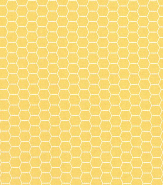 Hexagon Wire on Lemon Drop Quilt Cotton Fabric by Quilter's Showcase