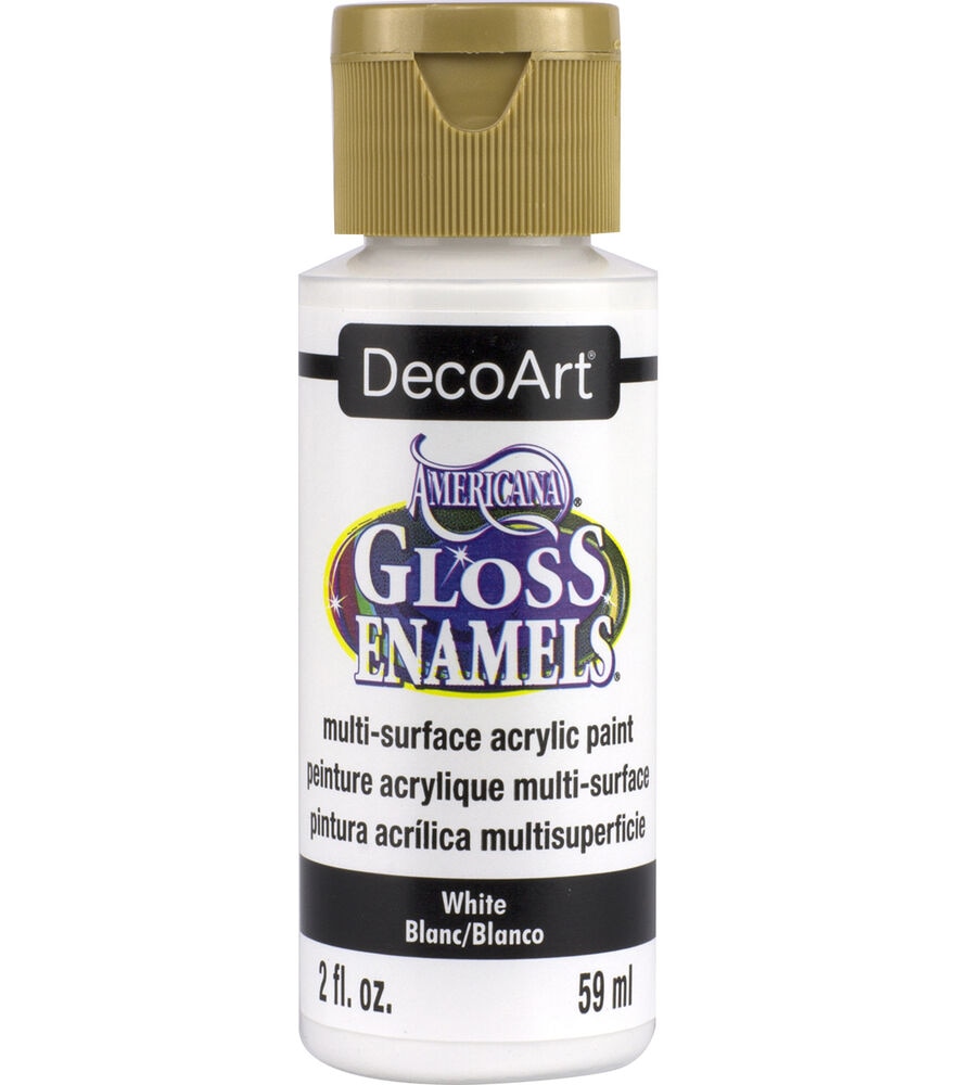 Decoart Americana Gloss Enamel Acrylic Paint 8 oz. White