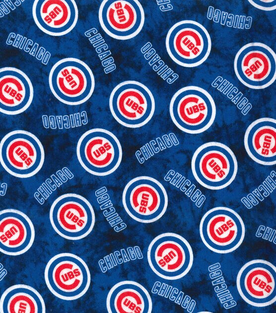 Fabric Traditions Chicago Cubs Flannel Fabric Tie Dye