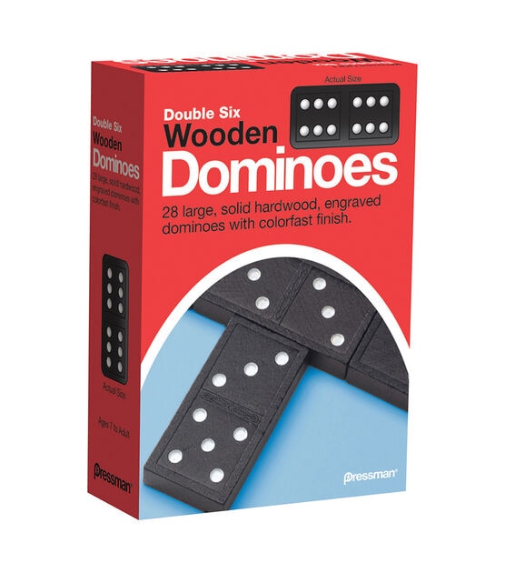 Pressman 168pc Dominoes Double Six Wood Dominoes Game, , hi-res, image 2