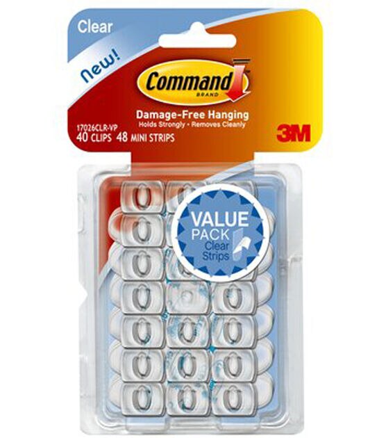 Command 88ct Clear Decorating Hooks & Mini Strips
