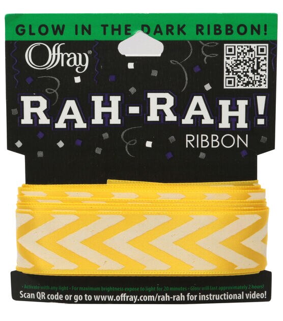 Offray 7/8'' X 9' Ribbon Maize Chevron