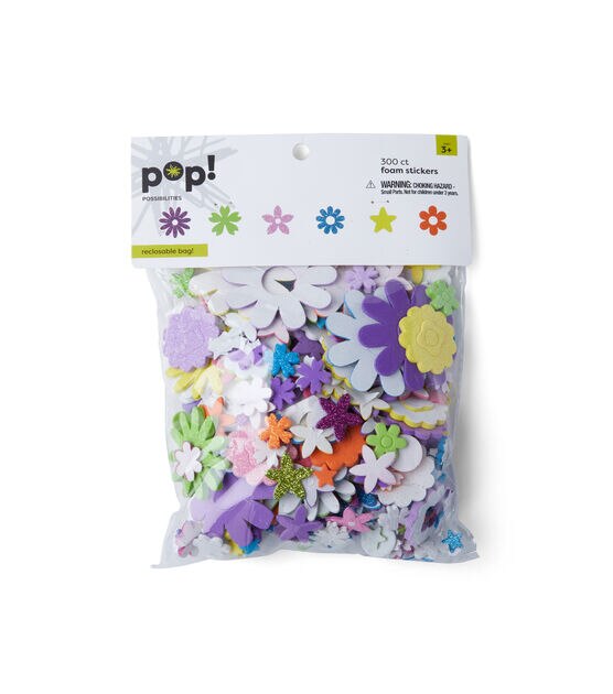 POP! Foam Flowers Solid And Glitter
