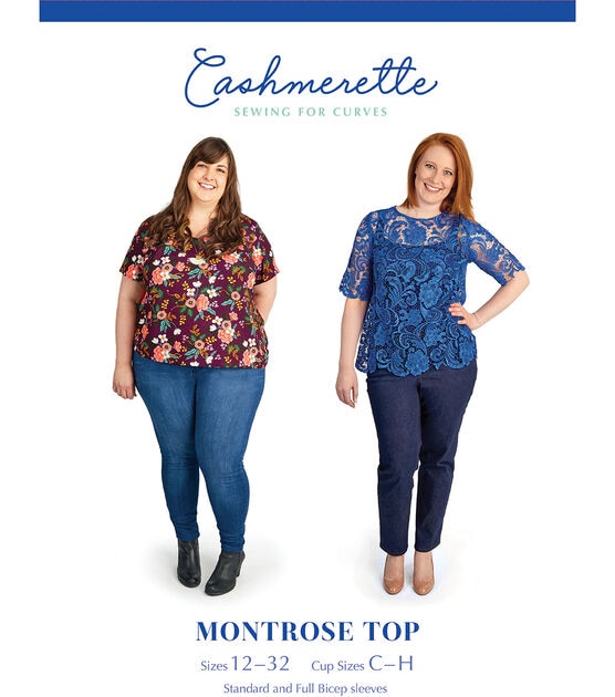 Cashmerette Size 12 to 32 Women's Montrose Top Sewing Pattern