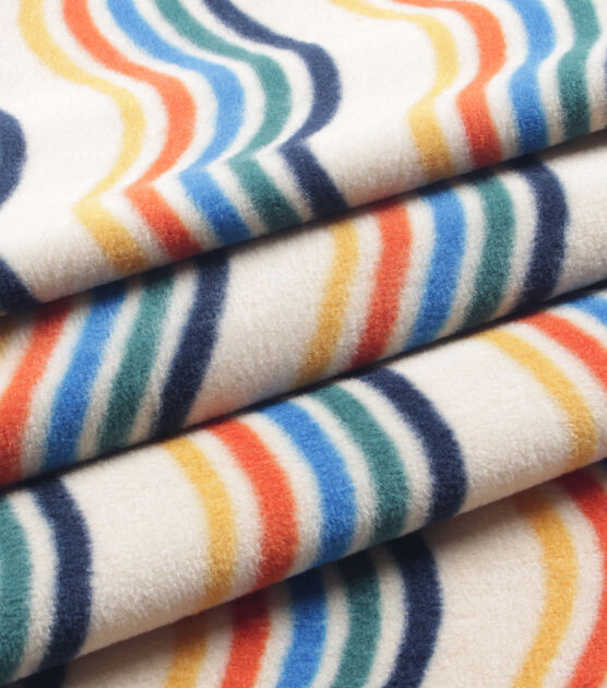 Multicolor Waves Anti Pill Fleece Fabric, , hi-res, image 3