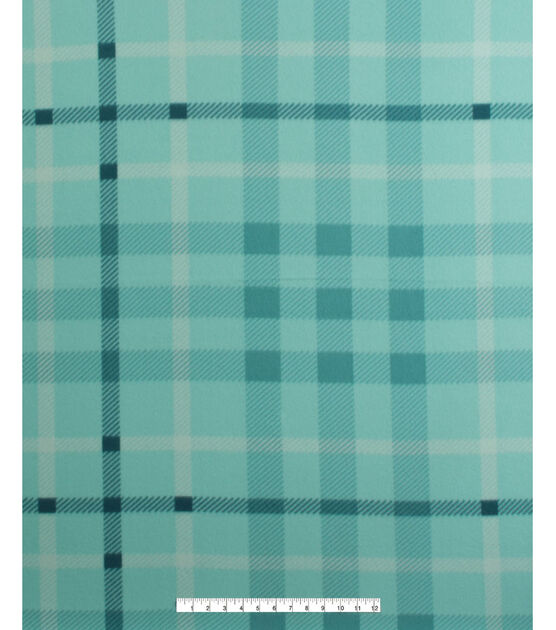 48" Wide Green & White Plaid No Sew Fleece Blanket by Make It Give It, , hi-res, image 3